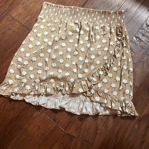 Wrap Ruffle Skirt - Almond